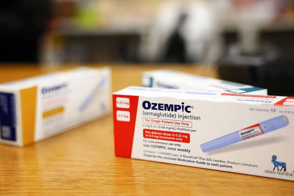 Ozempic injekciós gyógyszer doboza Saxenda vagy Ozempic cikkhez.